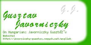 gusztav javorniczky business card